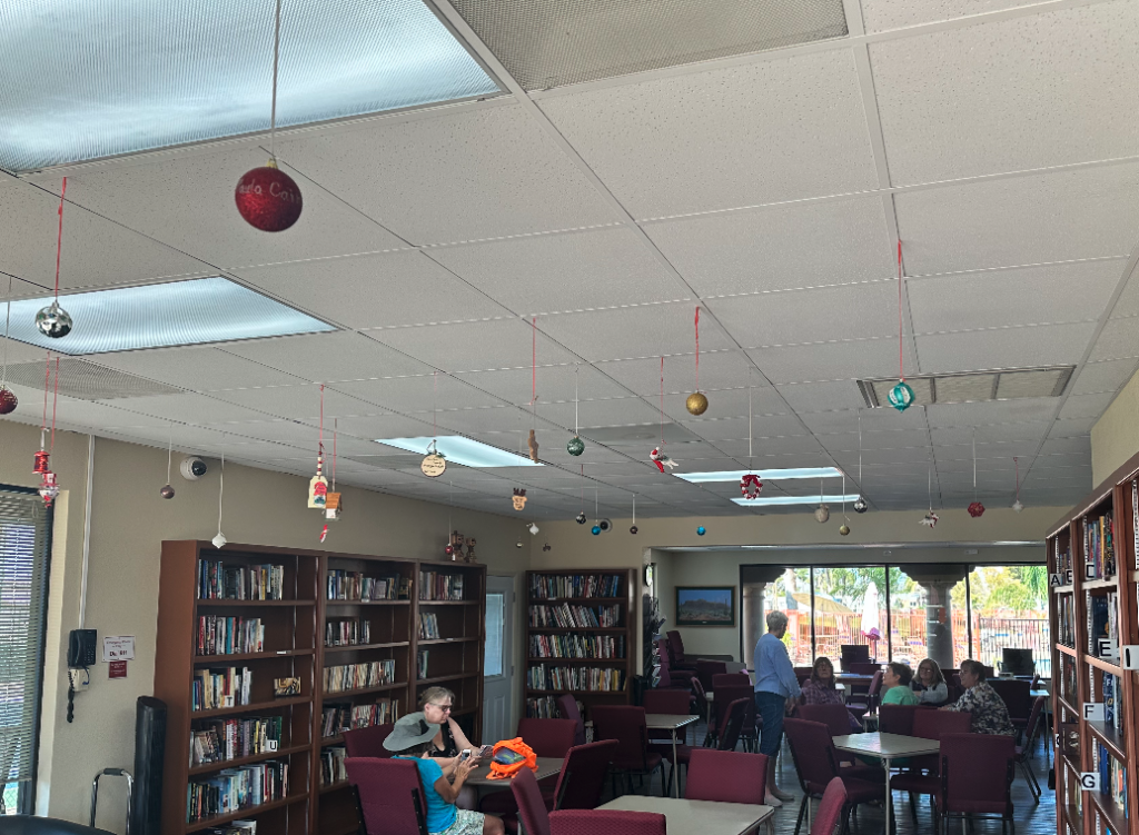 Hanging Ornaments in the Library